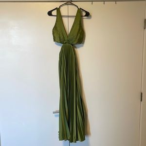 Abercrombie and Fitch satin pleated cut-out dress size small
